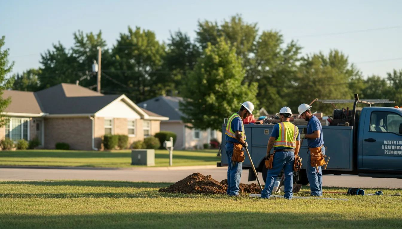 Water line and bathroom plumbing services in Maine